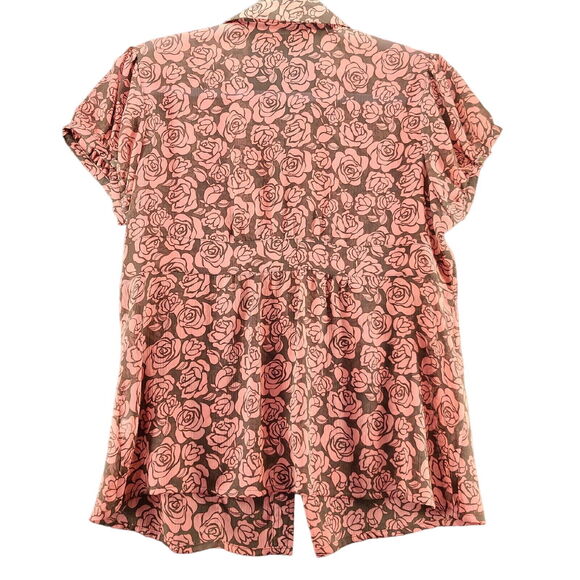 Apt 9 Womens Blouse Multi-Color Size Medium 100% Polyester Buttons - Picture 2 of 12